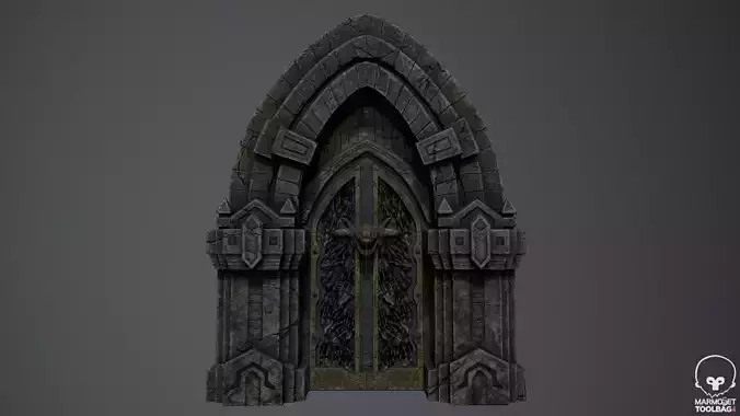 Tomb  Ancient Gate door with animation