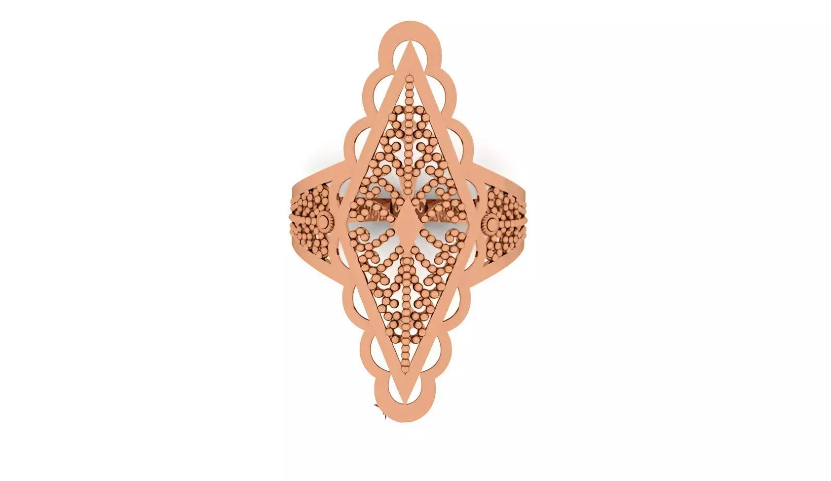 Beads Balls Ultra Vision Wire Mesh Plain Gold Ring 3D print model