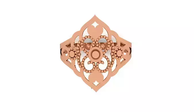 Heart Love Beads Ultra Vision Wire Mesh Plain Gold Ring