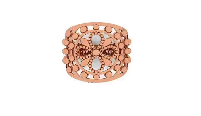 Flower Beads Balls Ultra Vision Wire Mesh Plain Gold Ring
