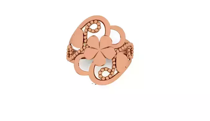 Flower Ultra Vision Wire Mesh Plain Gold Ring 3D print model