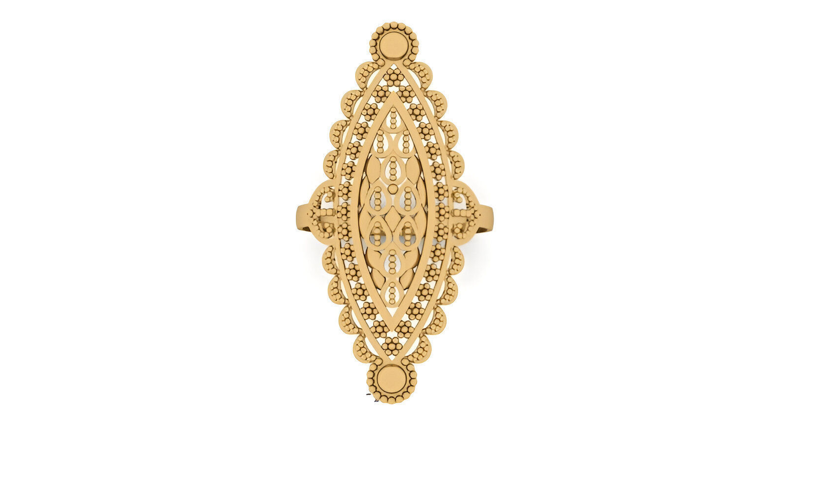 Beads Balls Ultra Vision Wire Mesh Plain Gold Ring 3D print model_2