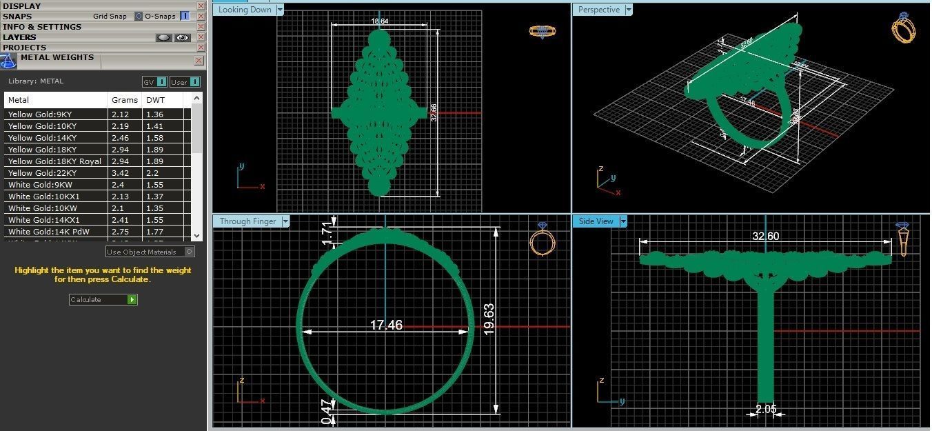 Beads Balls Ultra Vision Wire Mesh Plain Gold Ring 3D print model_3