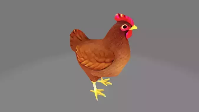 Chicken Realistic Low-Poly 3D Model