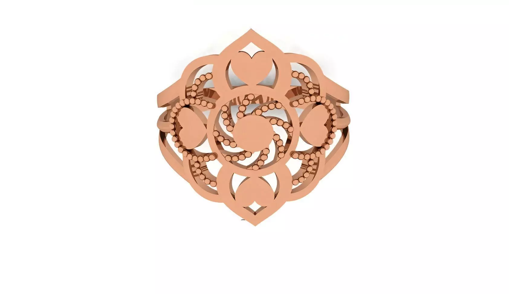 Heart Love Valentine Ultra Vision Wire Mesh Plain Gold Ring 3D print model_0