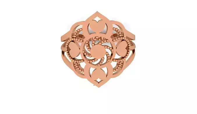 Heart Love Valentine Ultra Vision Wire Mesh Plain Gold Ring