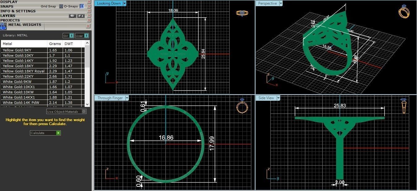 Ultra Vision Wire Mesh Plain Gold Ring 3D print model_3