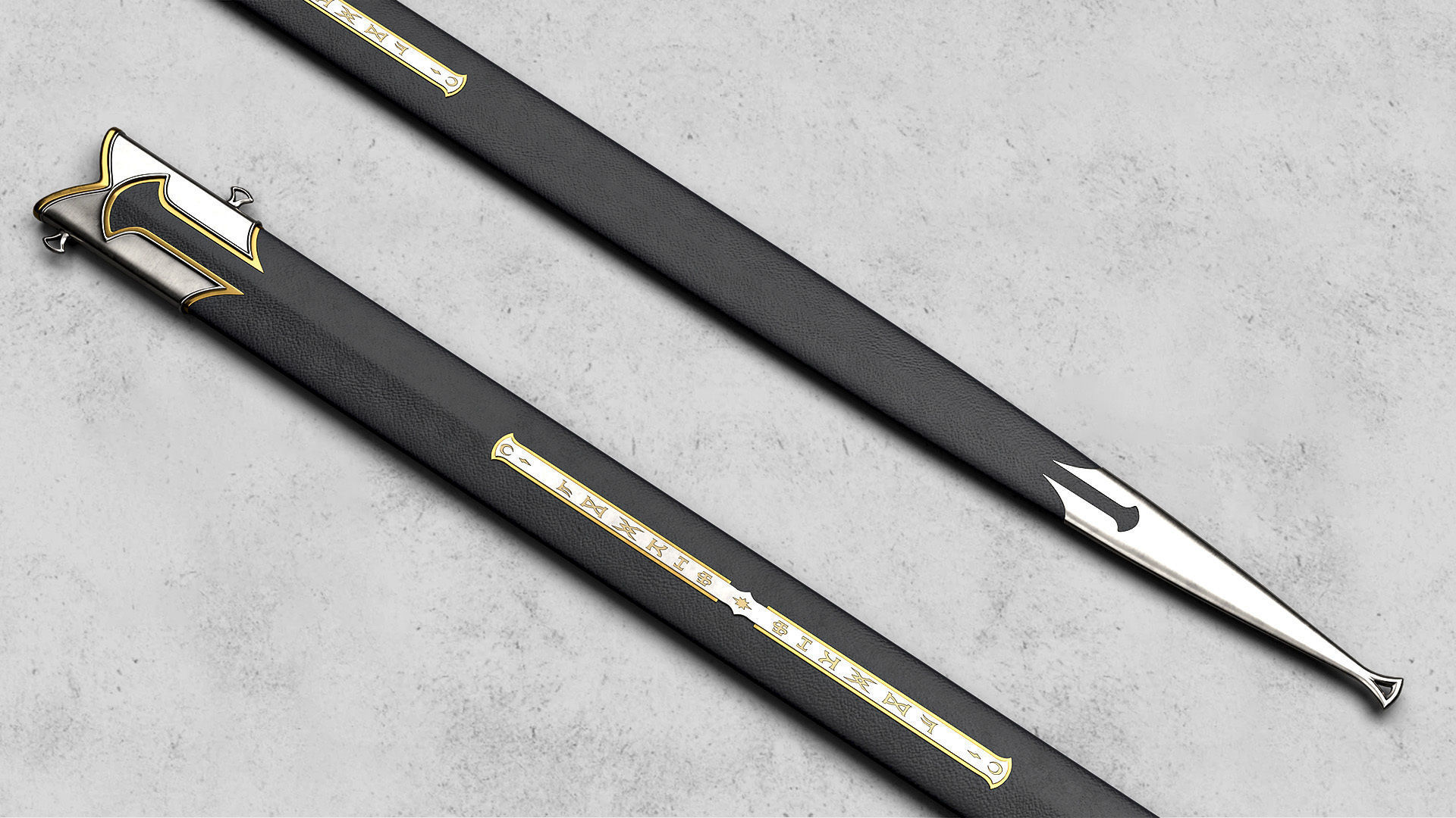 Anduril - The sword of Aragorn - Lord of the Rings  Low-poly 3D model_10