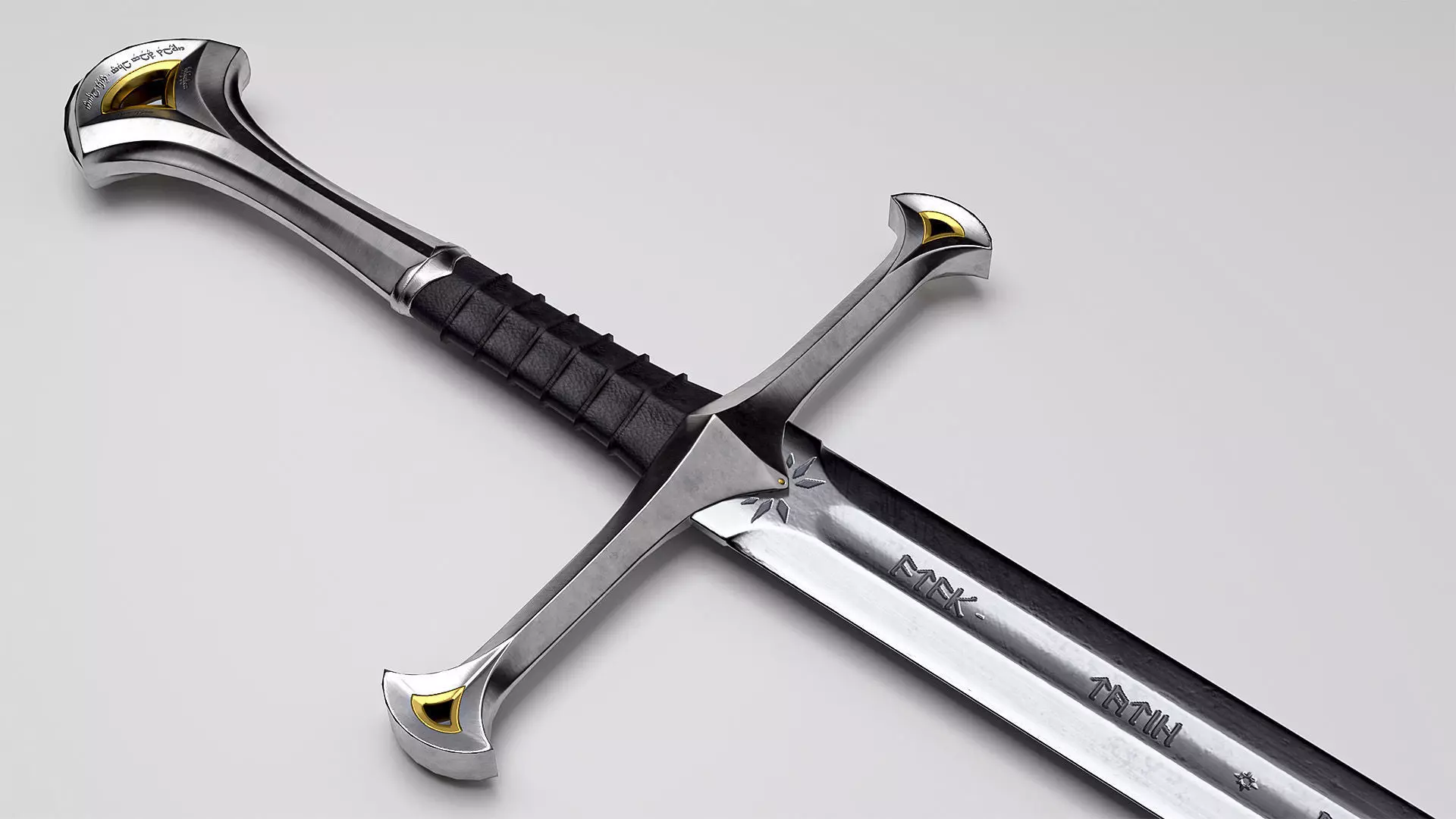 Anduril - The sword of Aragorn - Lord of the Rings  Low-poly 3D model_0