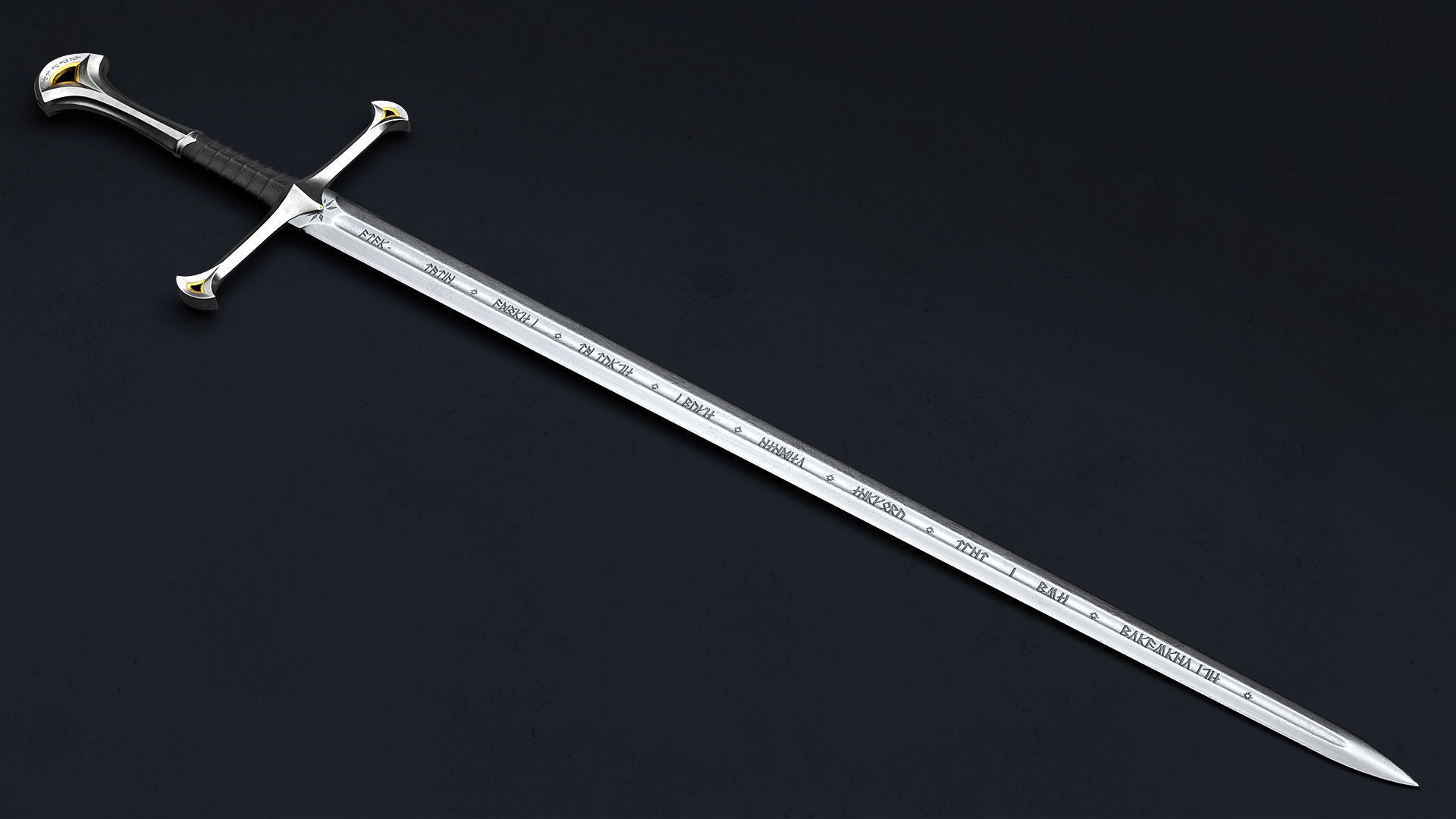 Anduril - The sword of Aragorn - Lord of the Rings  Low-poly 3D model_5