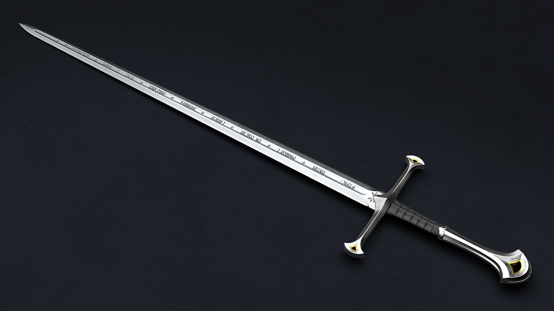 Anduril - The sword of Aragorn - Lord of the Rings  Low-poly 3D model_6