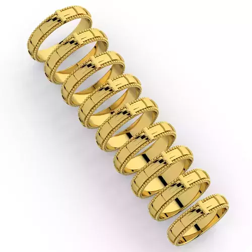 Set of 9 unisex wedding bands or rings for praying