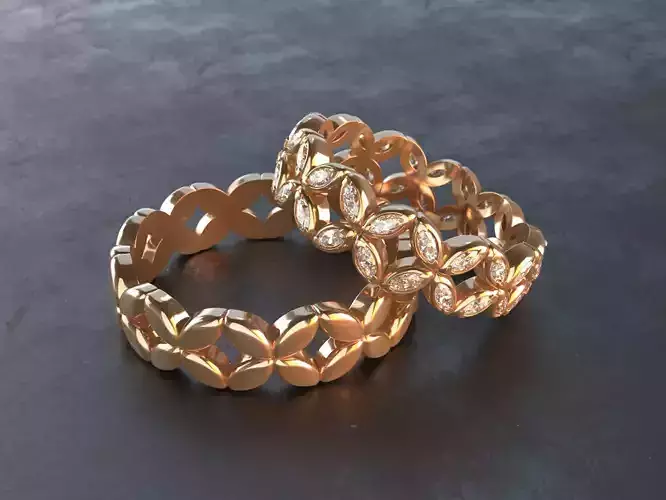 X-band with marquise-shaped diamonds 3d-printable model
