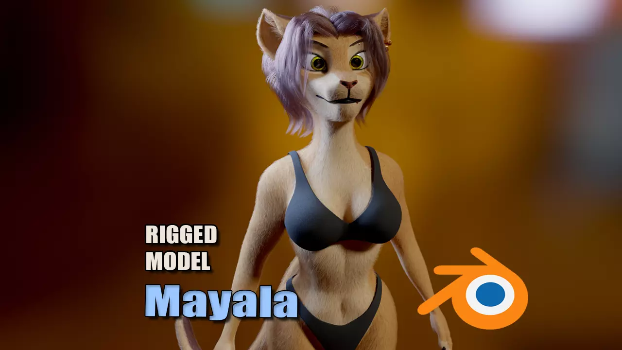 Mayala Anthro Lioness 3D model_0