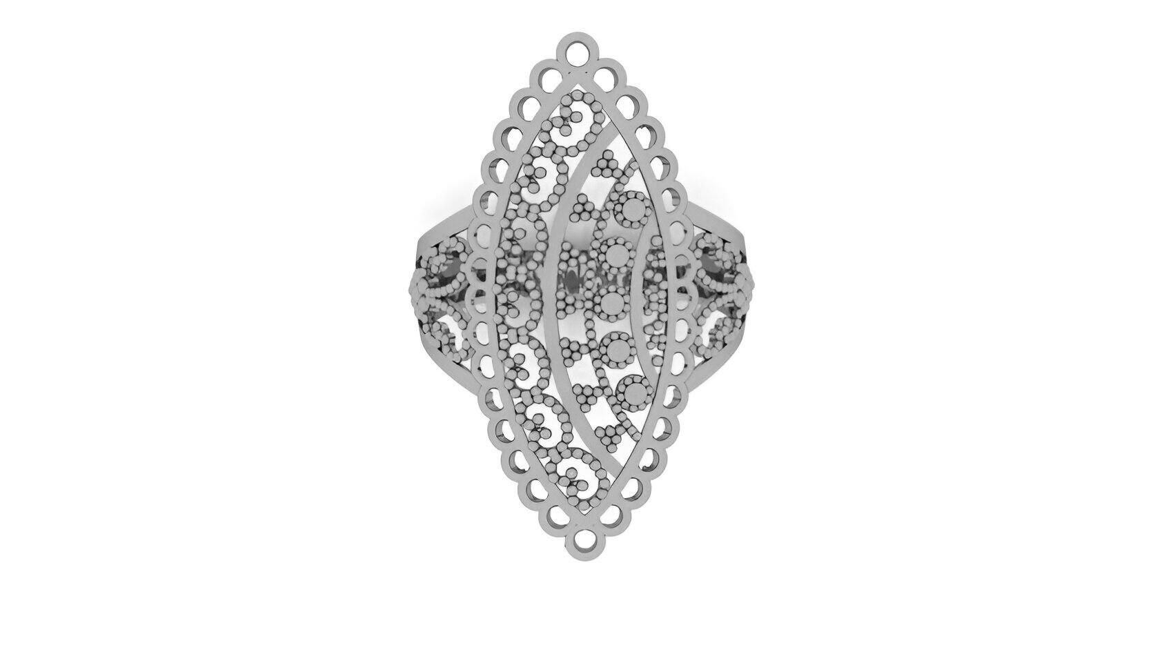 Beads Balls Ultra Vision Wire Mesh Plain Gold Ring 3D print model_1