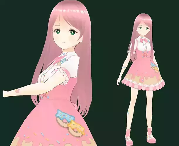 Bocchi the Rock New VRChat 3D model Low-poly 3D model