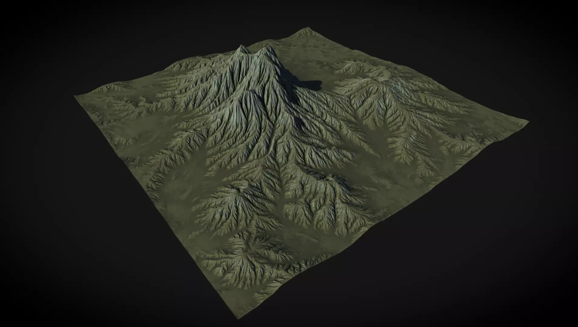 Mountain with thickets 3D model