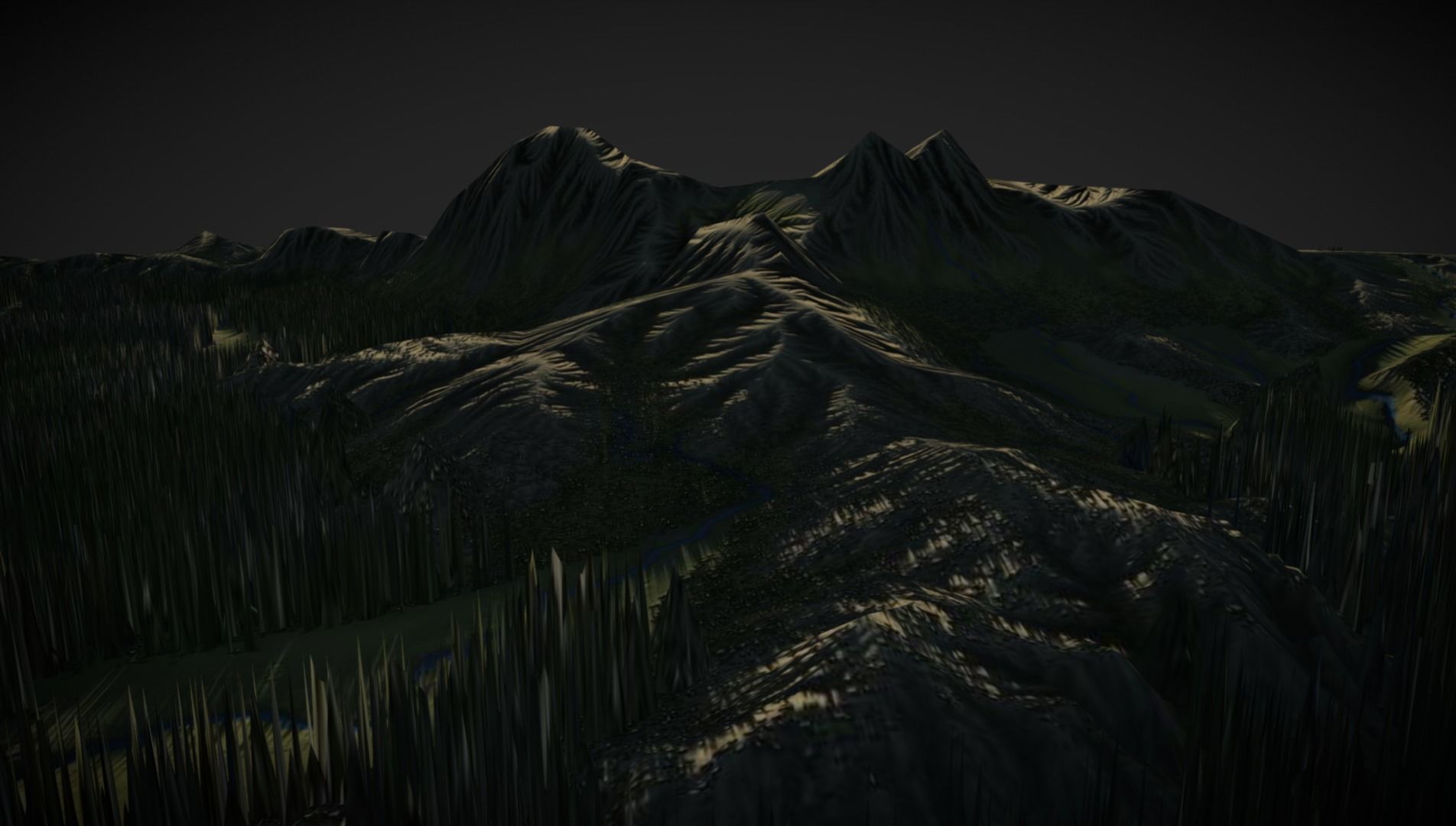 Mountain forest and rivers 3D model_12