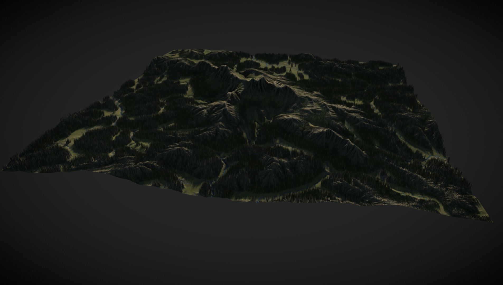 Mountain forest and rivers 3D model_5