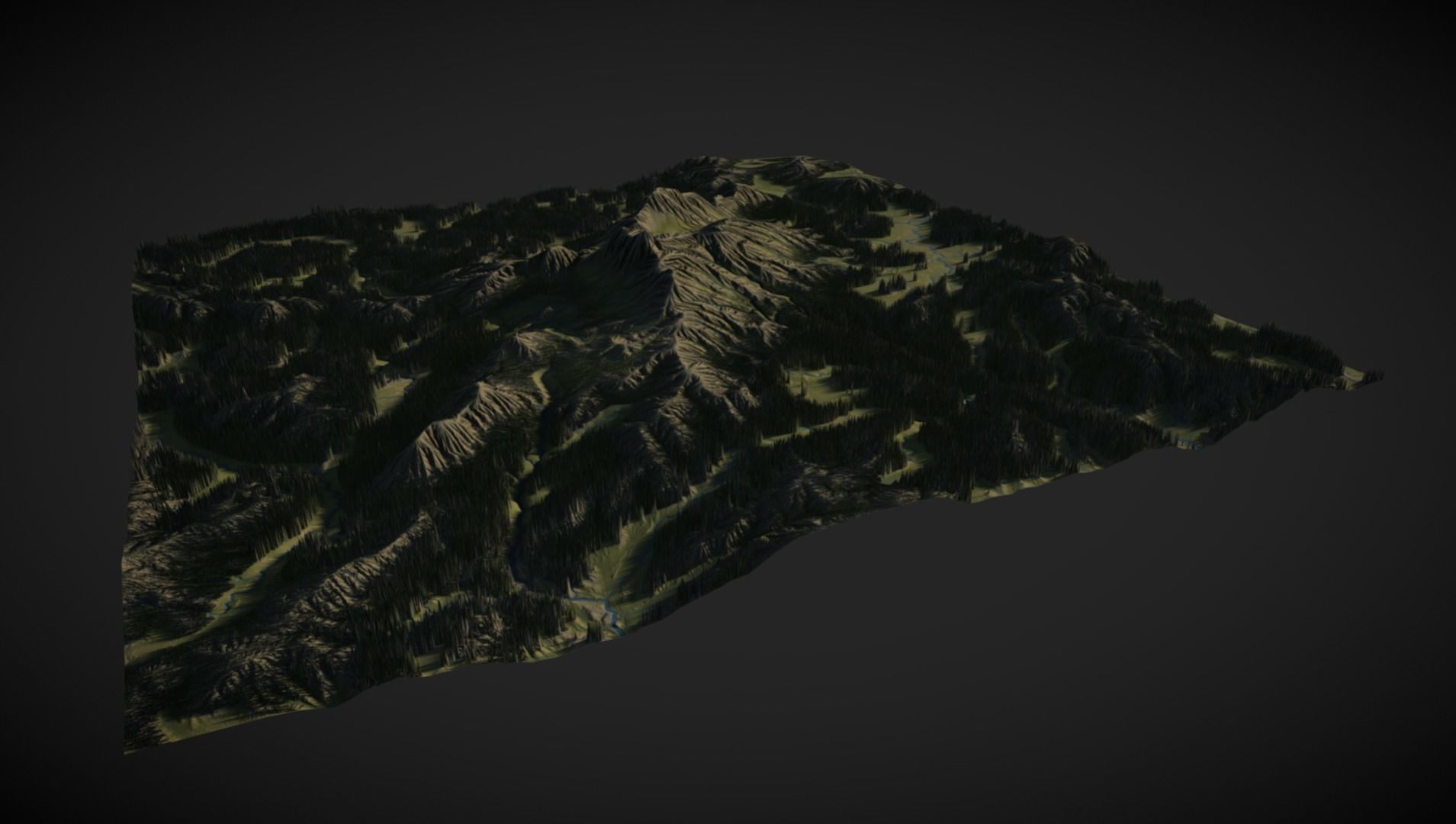 Mountain forest and rivers 3D model_6