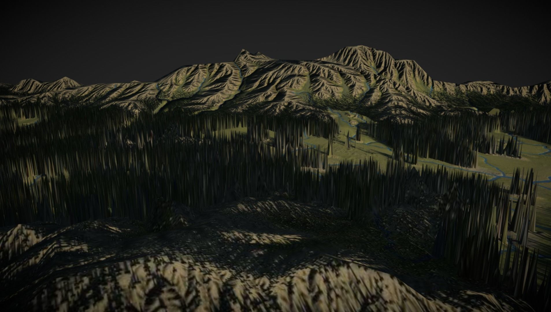 Mountain forest and rivers 3D model_8