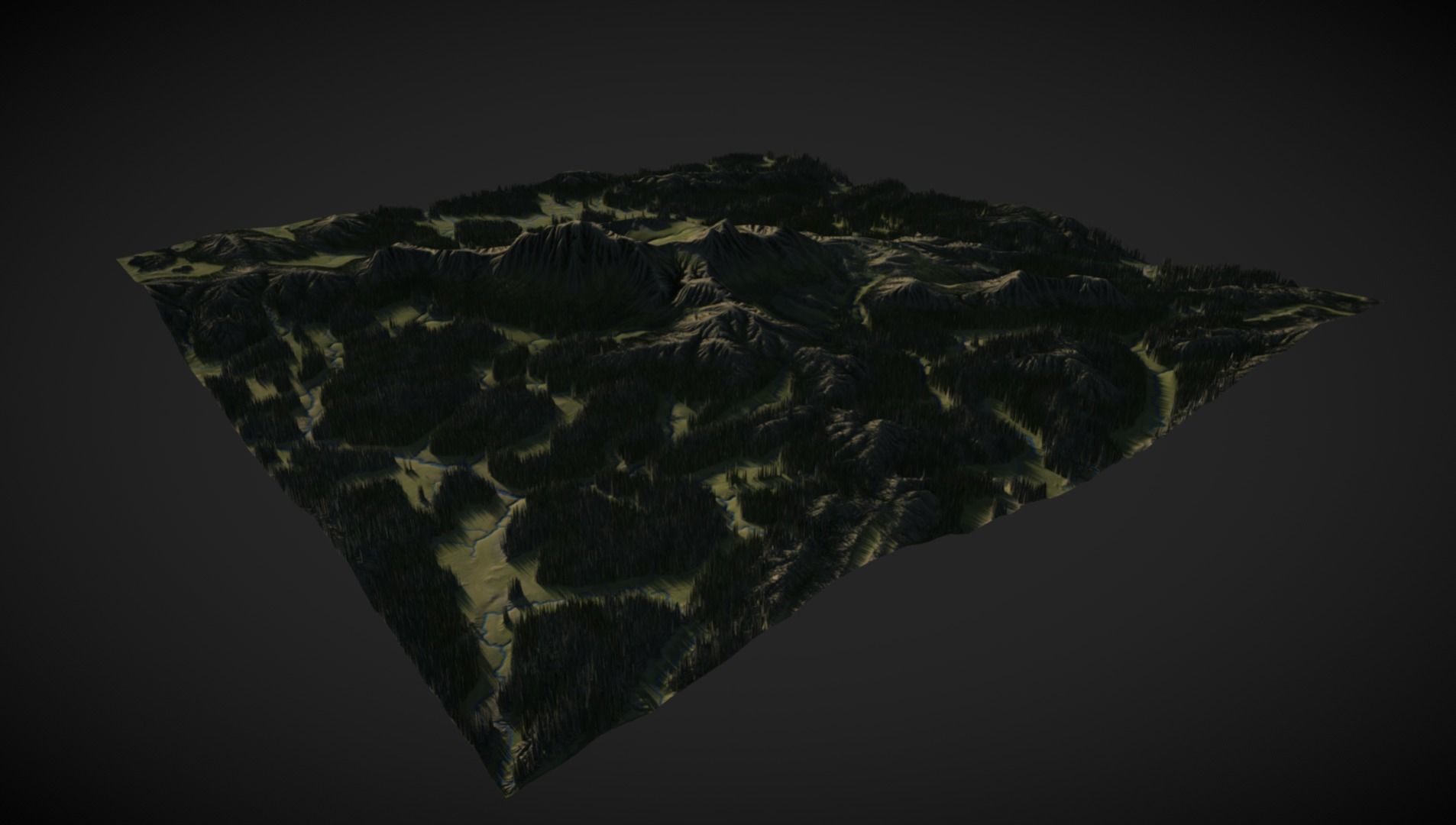 Mountain forest and rivers 3D model_4