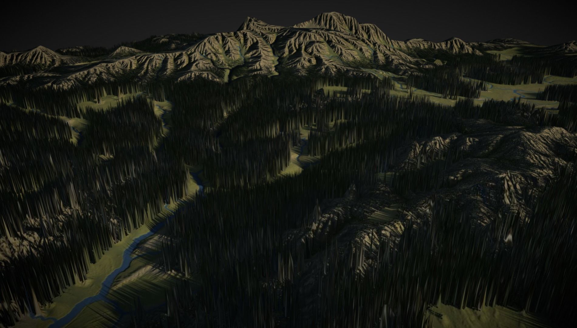 Mountain forest and rivers 3D model_7