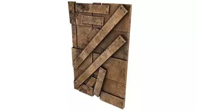 Medieval Wooden Wall - Low Poly 3D Model