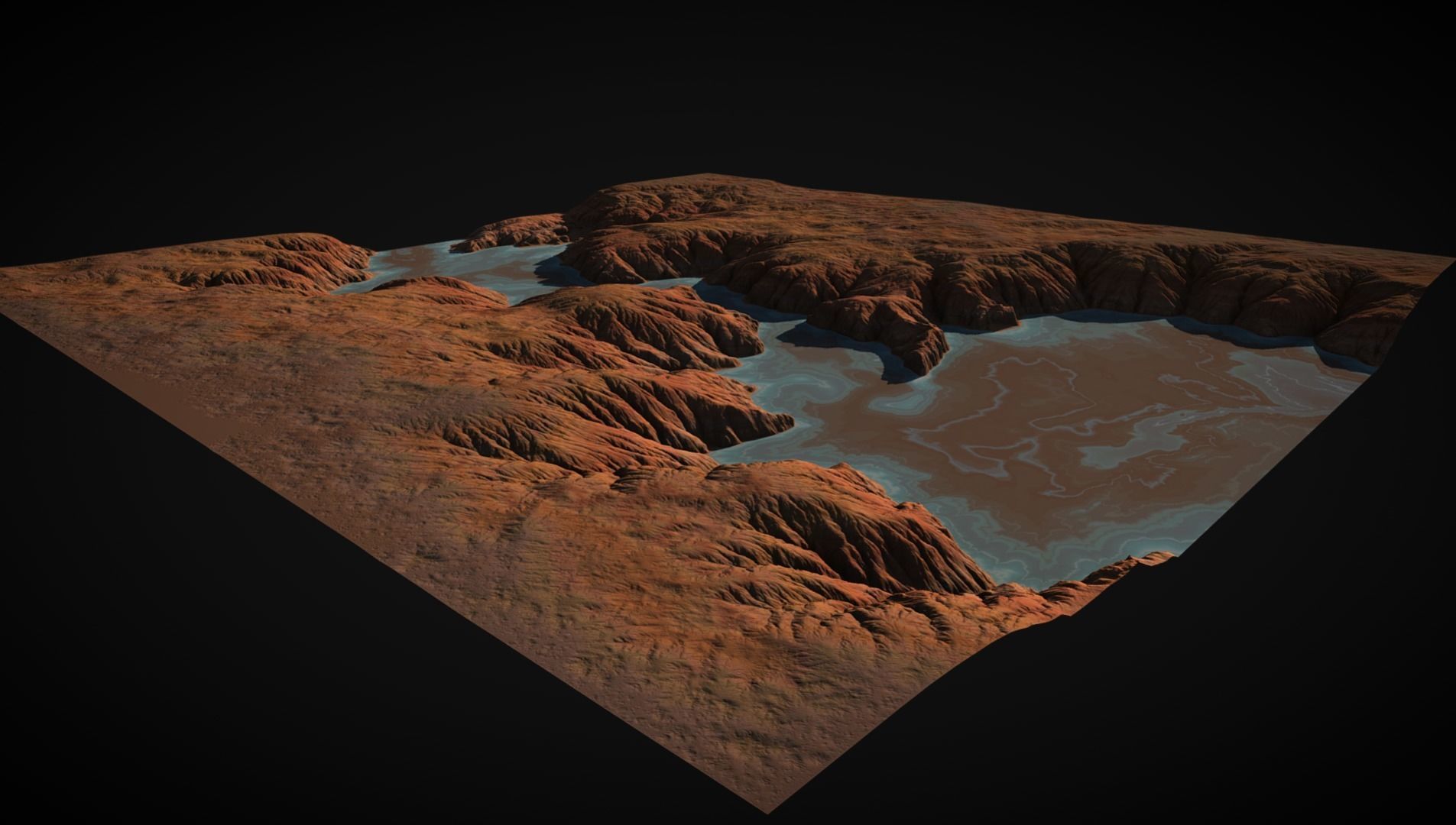 River in a canyon 3D model_6