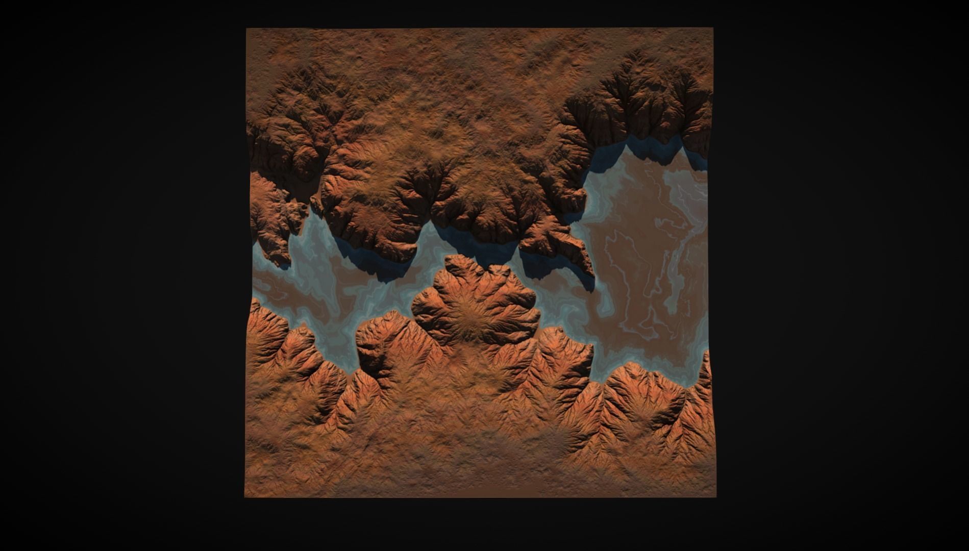River in a canyon 3D model_5