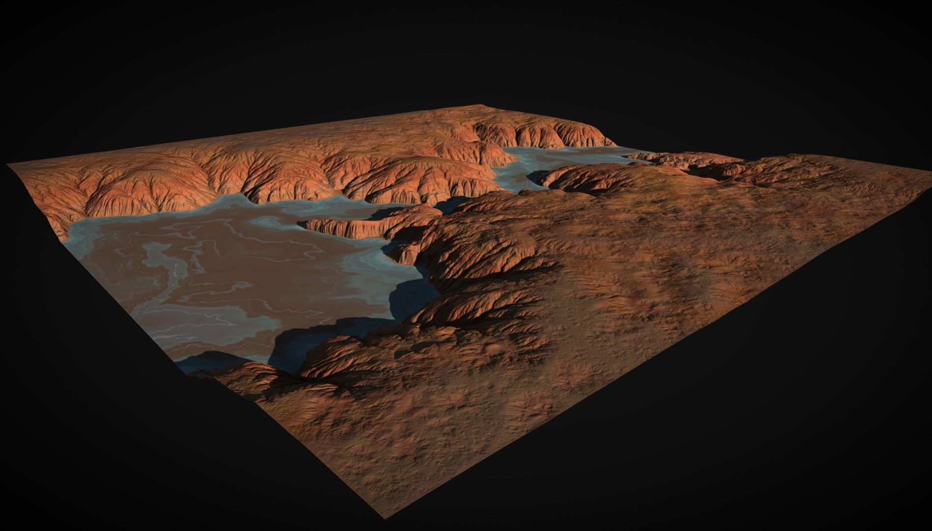 River in a canyon 3D model_7