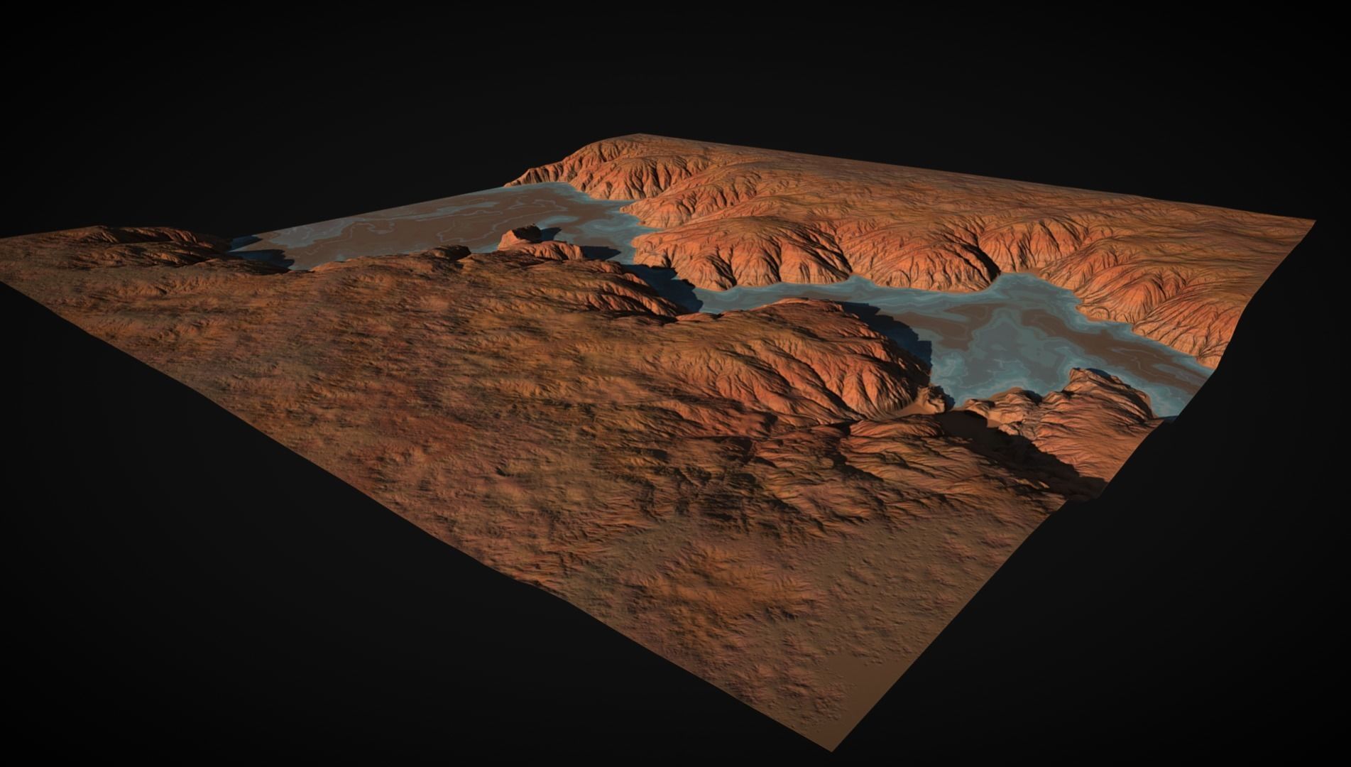 River in a canyon 3D model_1