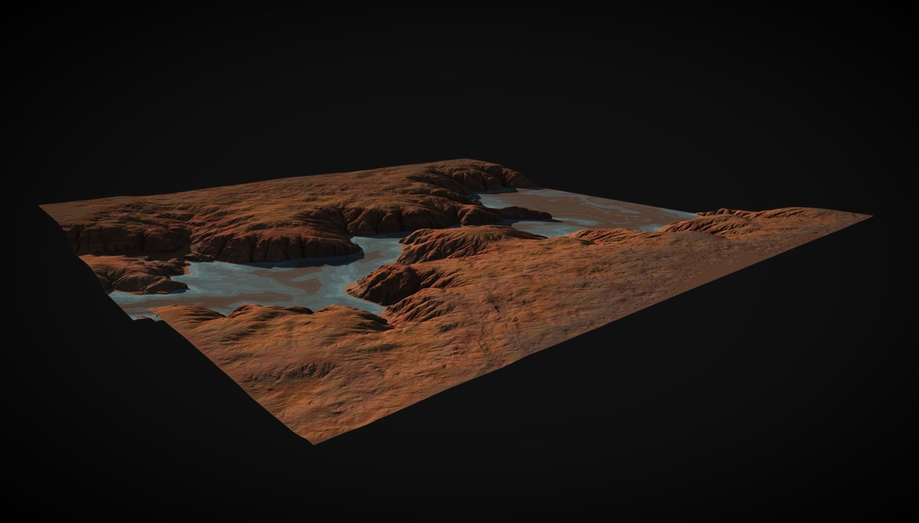 River in a canyon 3D model_9