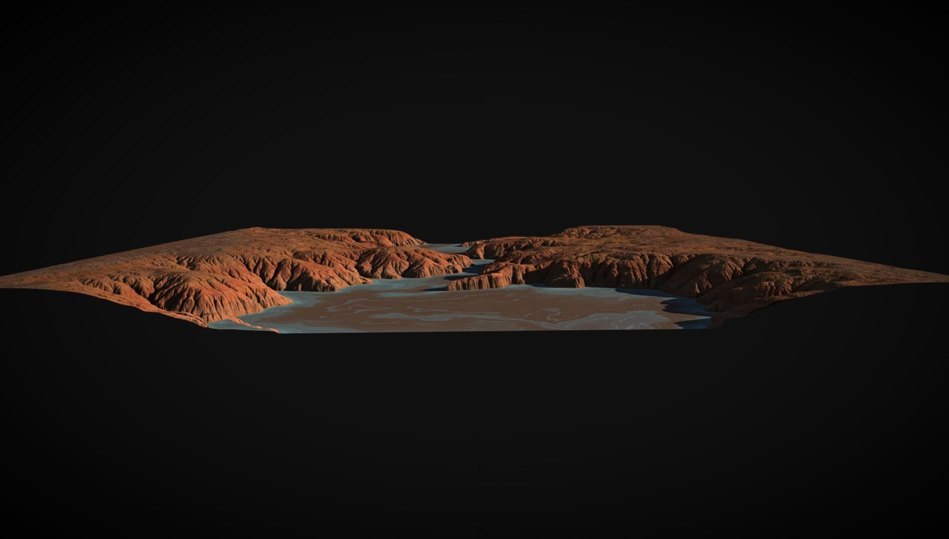 River in a canyon 3D model_11