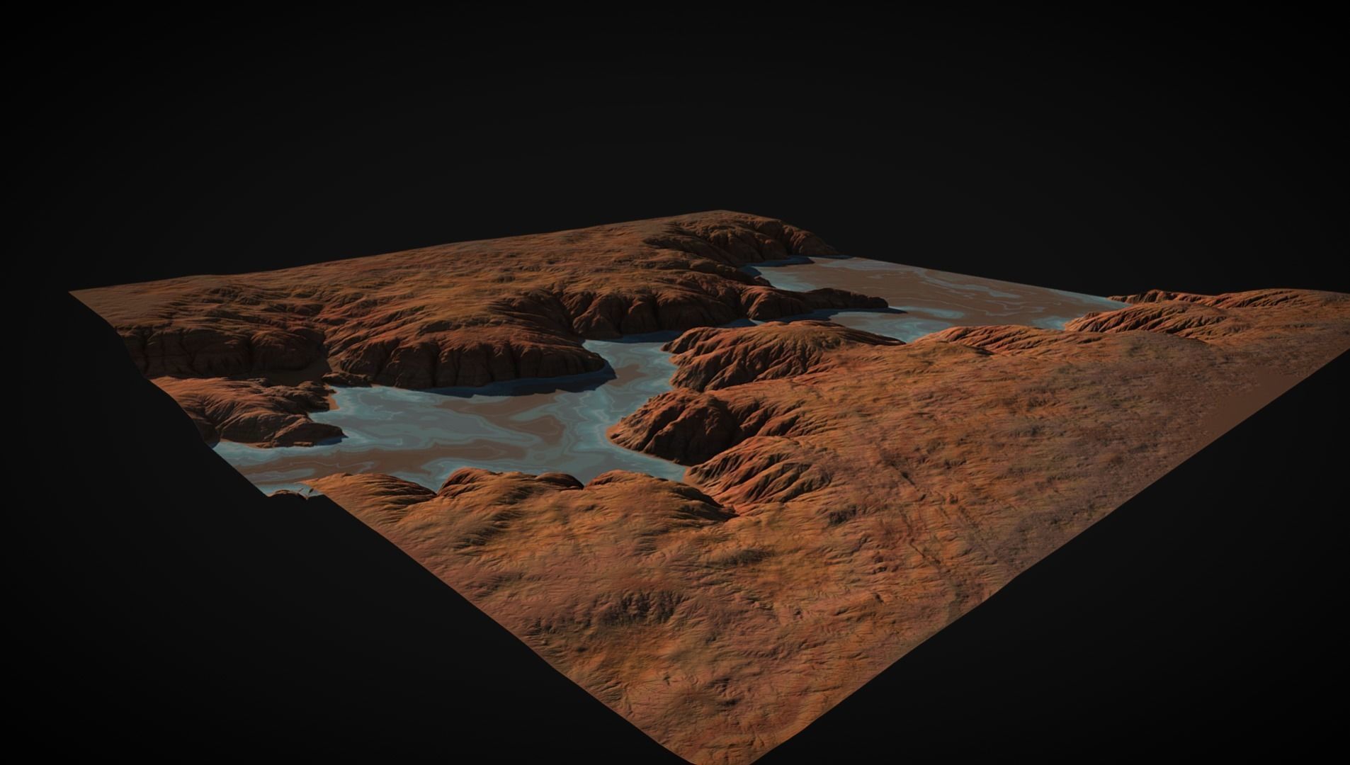 River in a canyon 3D model_8