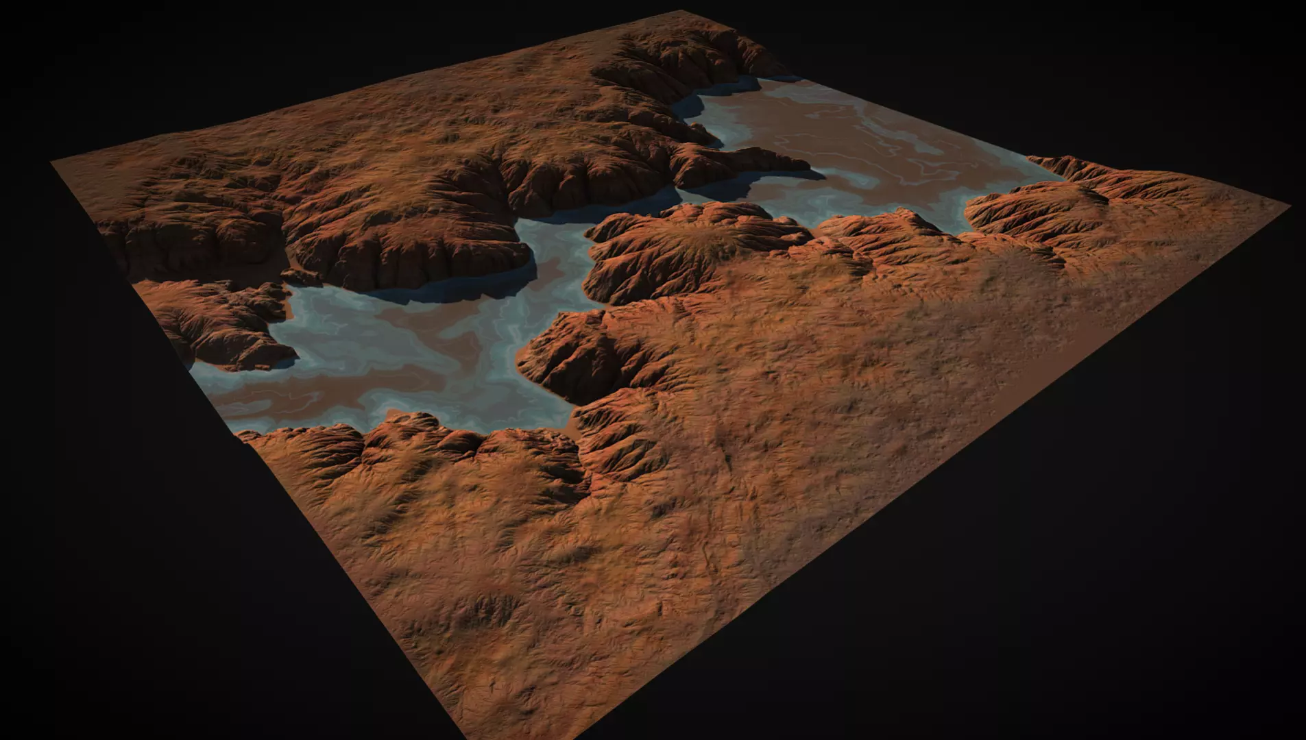 River in a canyon 3D model_0