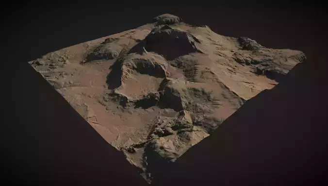 Mountain with stone surrounding