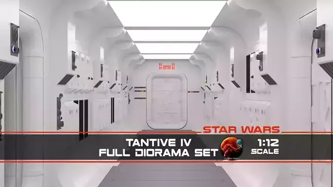 The Tantive IV Complete Hallway 1-12 scale Blackseries 3D print model
