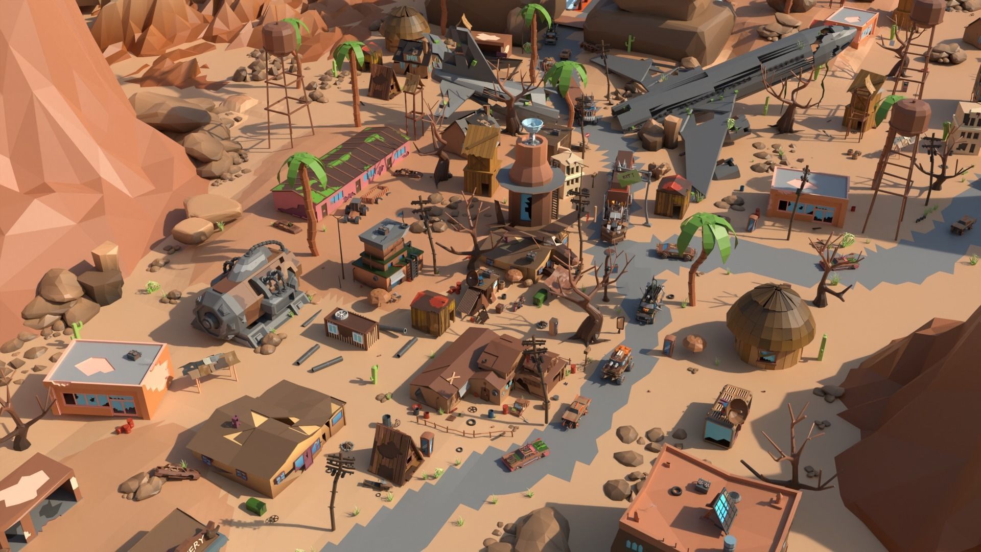 Mad Max City - 3D Model for Games Low-poly 3D model_15
