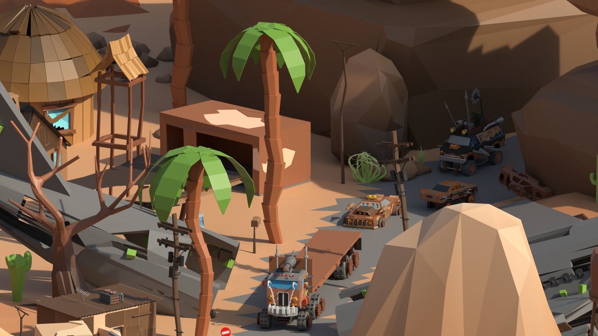 Mad Max City - 3D Model for Games Low-poly 3D model_7