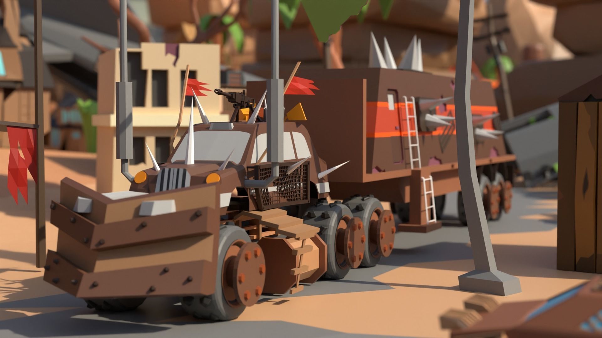Mad Max City - 3D Model for Games Low-poly 3D model_16