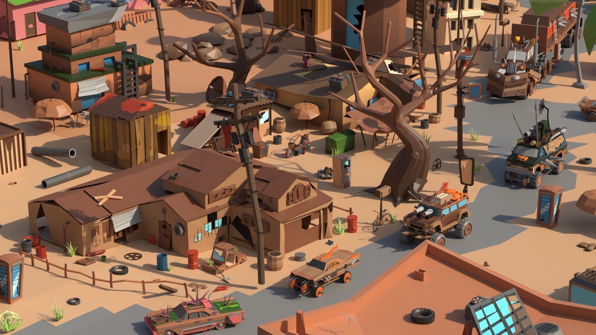 Mad Max City - 3D Model for Games Low-poly 3D model_8