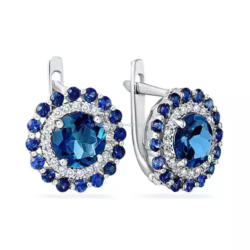 sapphire Centre Diamante Earrings 1070
