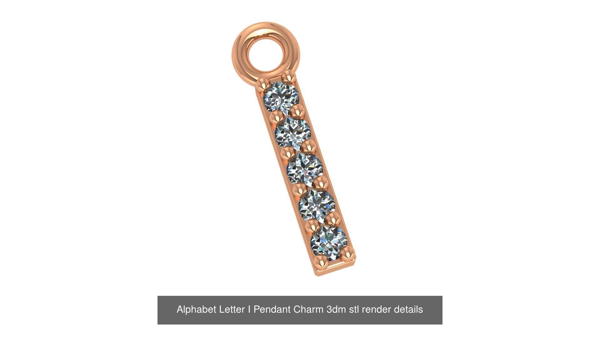 Alphabet Letter A to Z - 26 Pendant Charms 3dm stl render detail 3D Model Collection_1