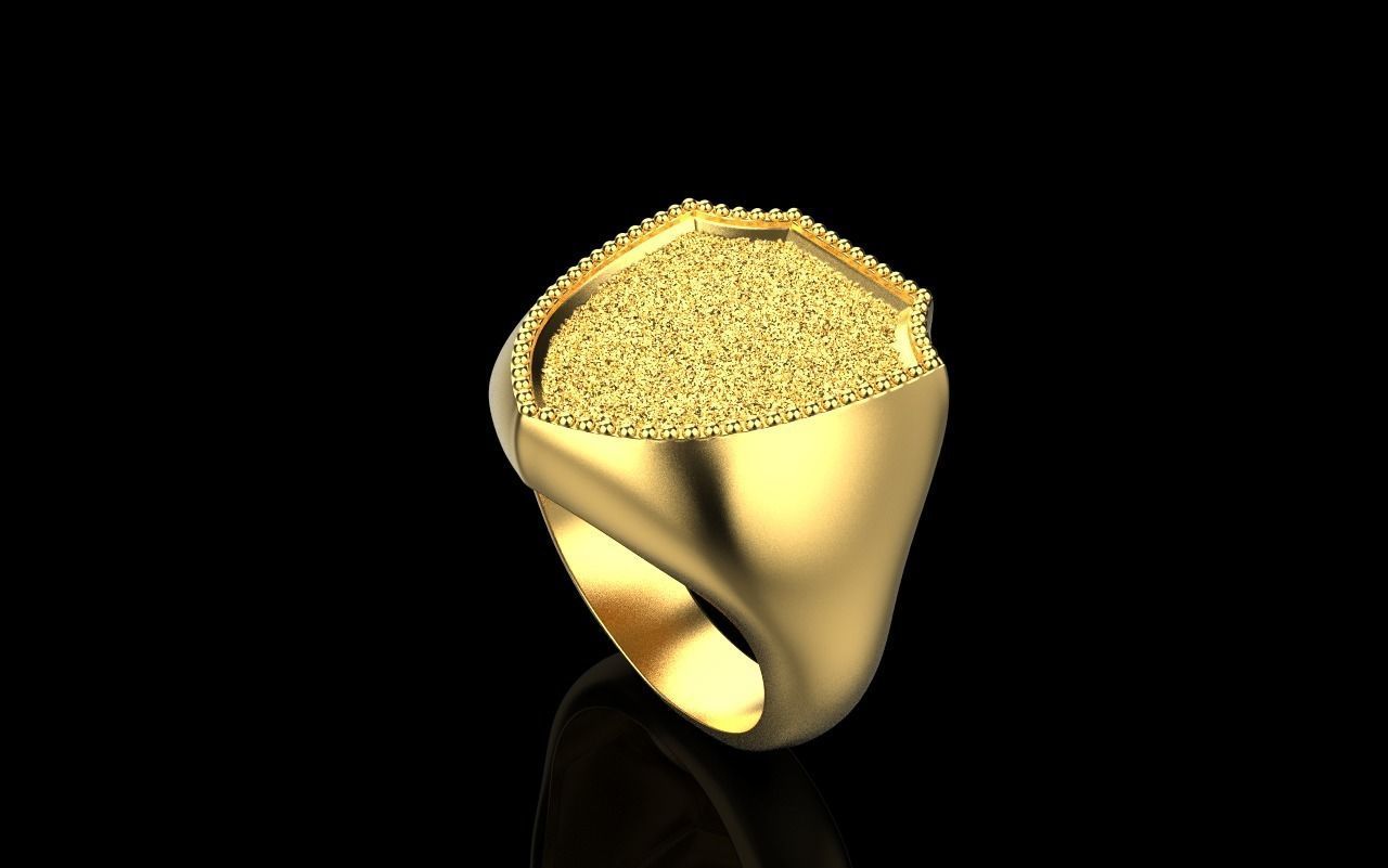 shield man signet ring model 583 3D print model_40