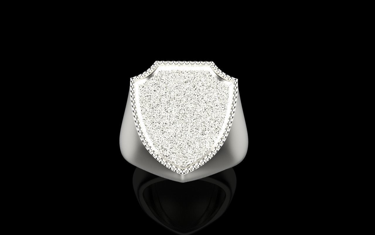 shield man signet ring model 583 3D print model_17