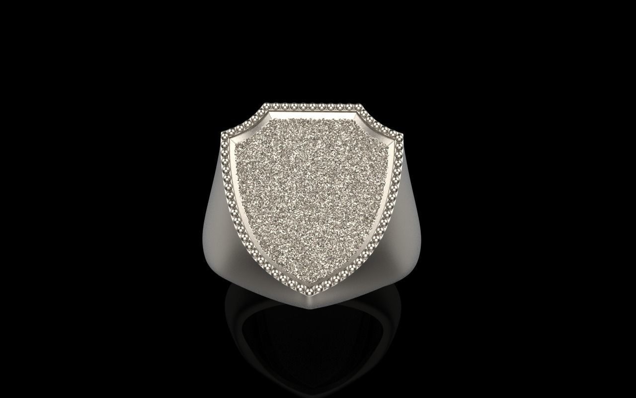 shield man signet ring model 583 3D print model_15