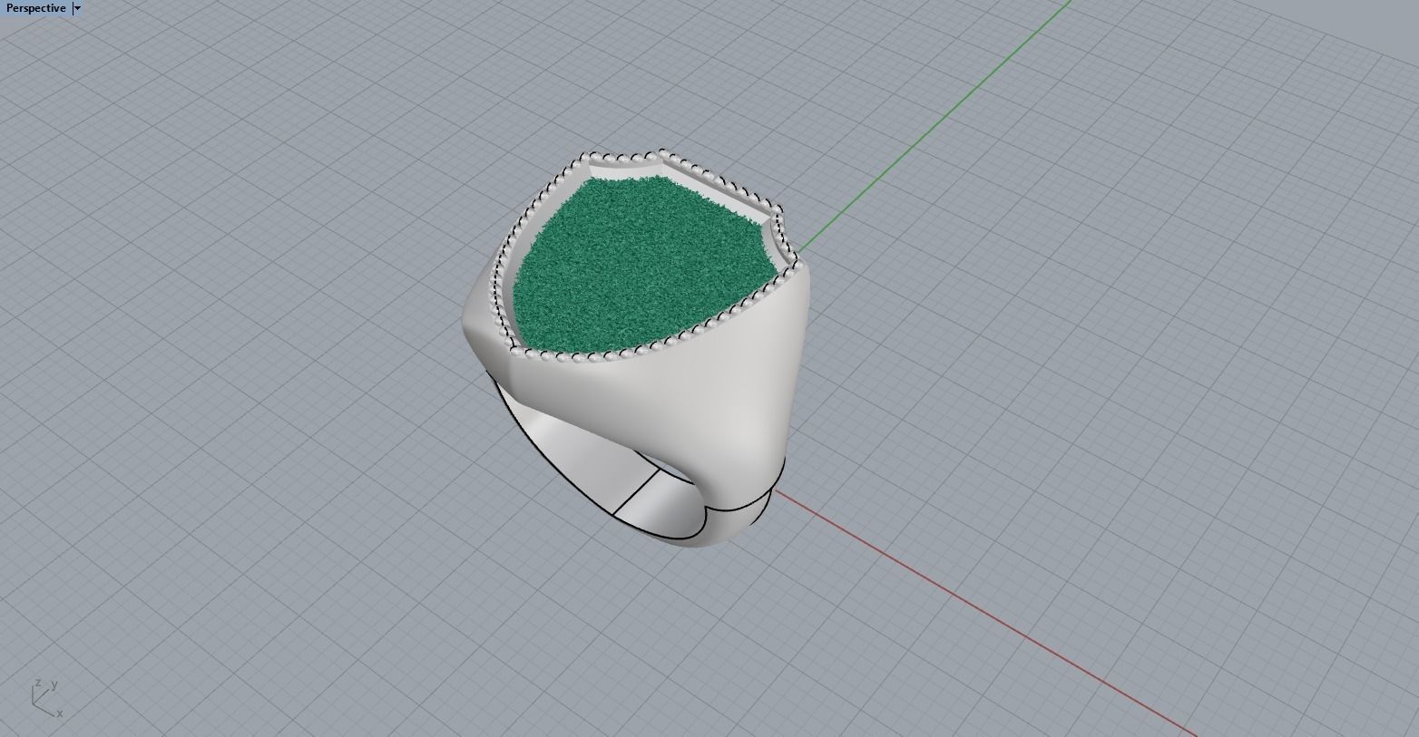 shield man signet ring model 583 3D print model_12