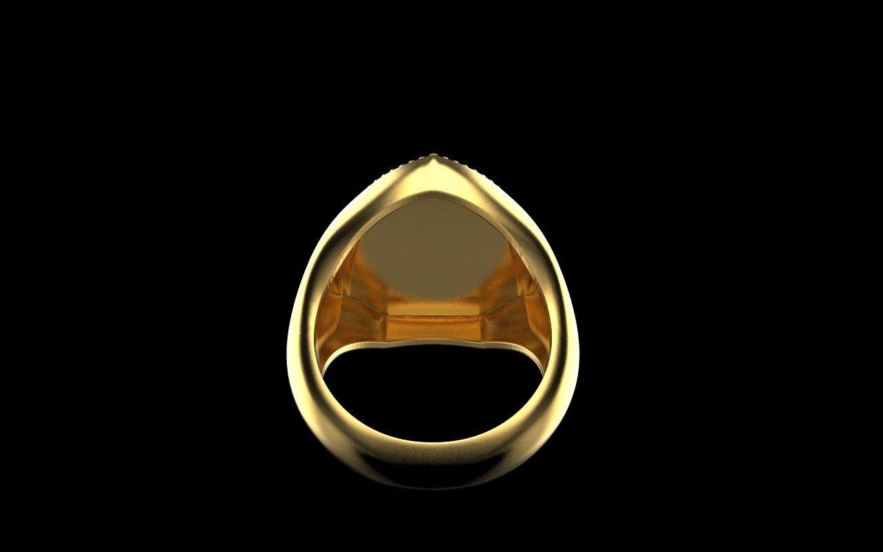 shield man signet ring model 583 3D print model_32
