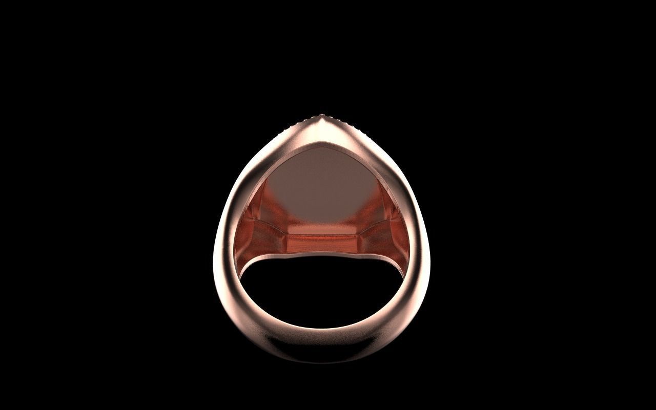 shield man signet ring model 583 3D print model_29
